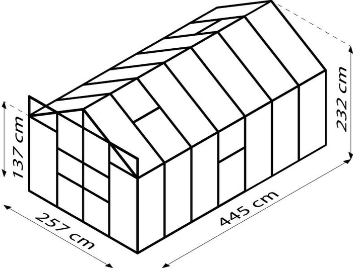 Vitavia Gewächshaus Meridian 2, 11500 HKP 6mm, schwarz, mit Doppelschiebetür