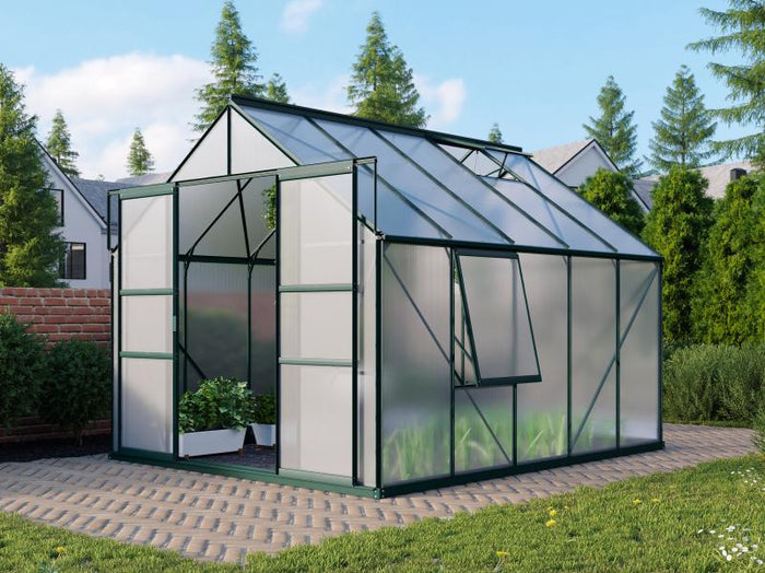 Vitavia Gewächshaus Meridian 2, 8300 HKP 4 mm, smaragd, mit Doppelschiebetür