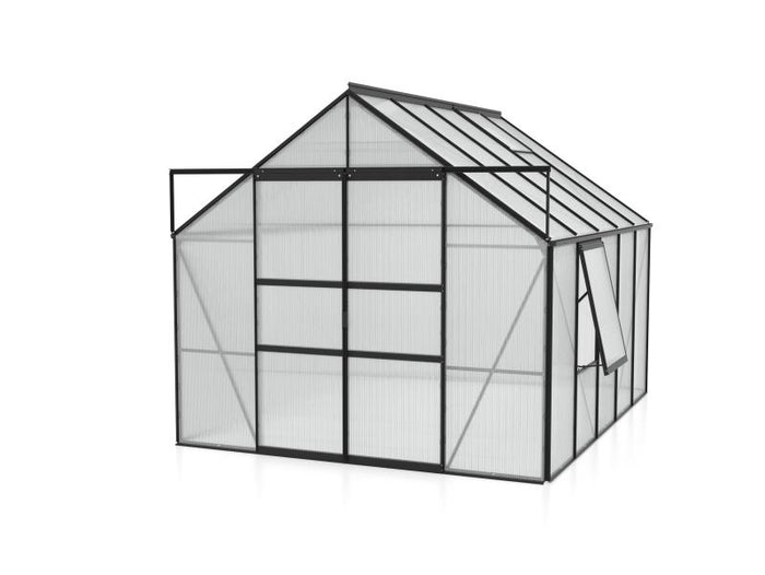 Vitavia Gewächshaus Meridian 2, 8300 HKP 4 mm, schwarz, mit Doppelschiebetür
