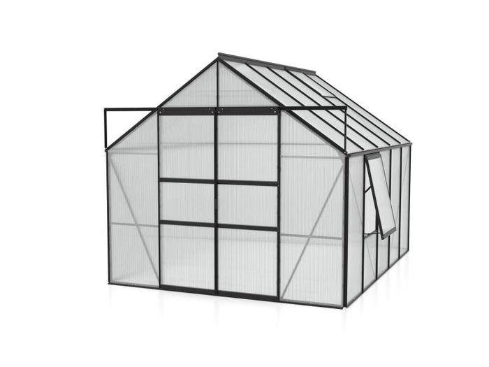 Vitavia Gewächshaus Meridian 2, 8300 HKP 6 mm, schwarz,  mit Doppelschiebetür
