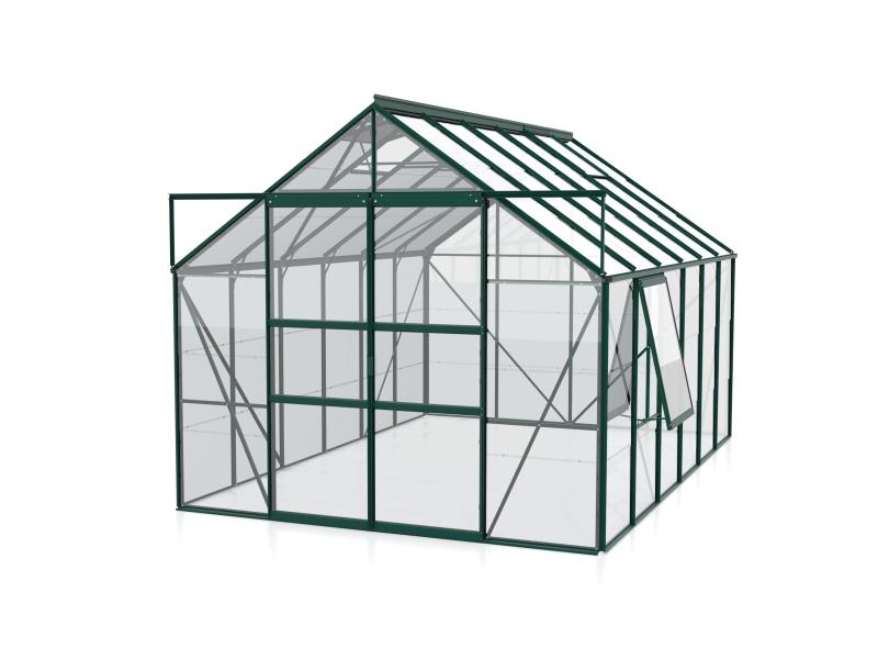 Vitavia Gewächshaus Meridian 2, 9900 ESG 3mm, smaragd, mit Doppelschiebetür