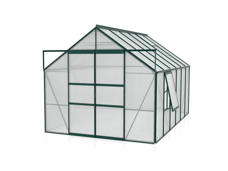 Vitavia Gewächshaus Meridian 2, 9900 HKP 4 mm, smaragd, mit Doppelschiebetür