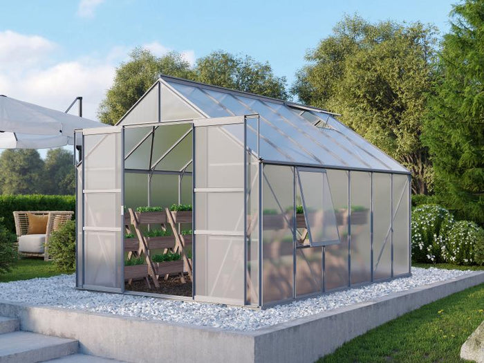 Vitavia Gewächshaus Meridian 2, 9900 HKP  6mm Alu, mit Doppelschiebetür