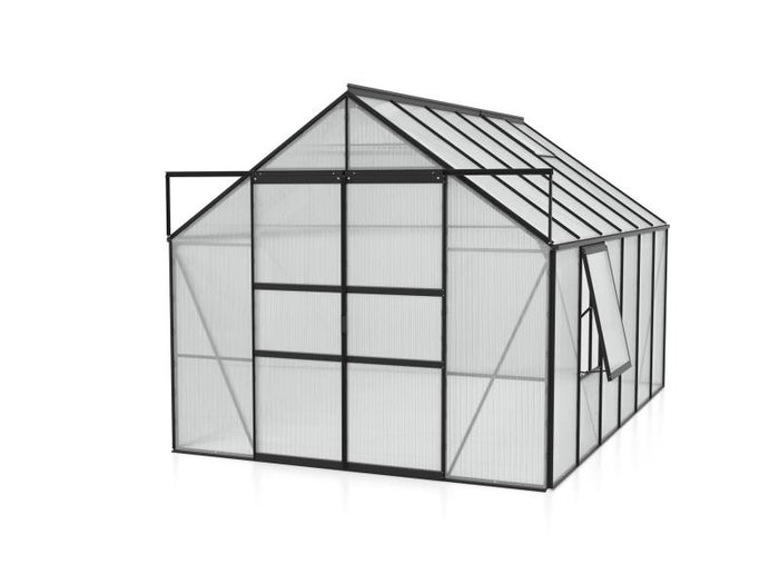 Vitavia Gewächshaus Meridian 2, 9900 HKP  6mm, schwarz, mit Doppelschiebetür