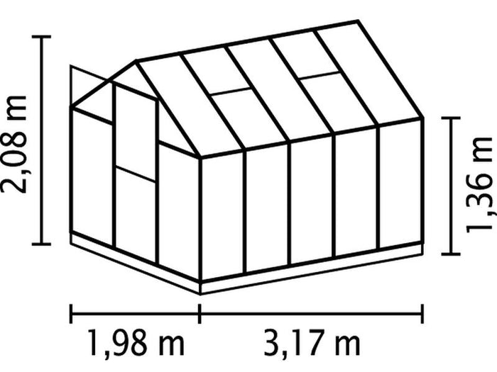 Vitavia Gewächshaus Triton 6200 ESG 3 mm Aluminium eloxiert