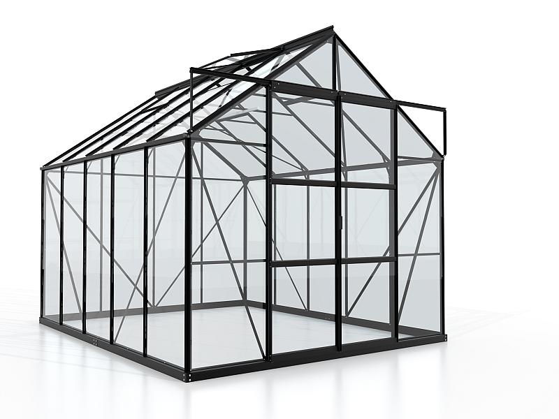 Vitavia Gewächshaus Uranus 8300 ESG 3 mm Schwarz- Set