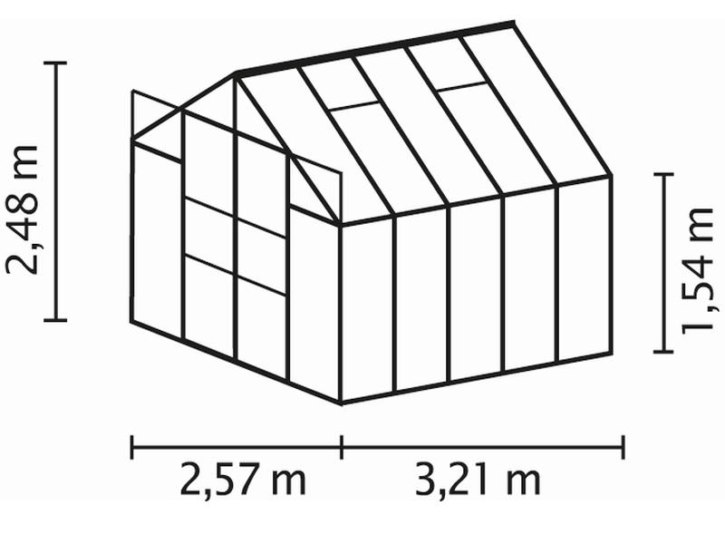 Vitavia Gewächshaus Uranus 8300 HKP 6 mm Schwarz