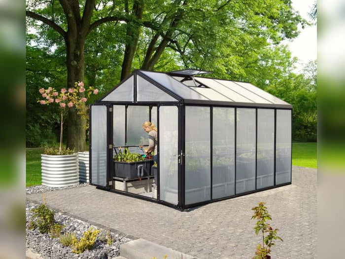 Vitavia Gewächshaus Zeus Comfort 10000 HKP 10mm, schwarz pulverbeschichtet