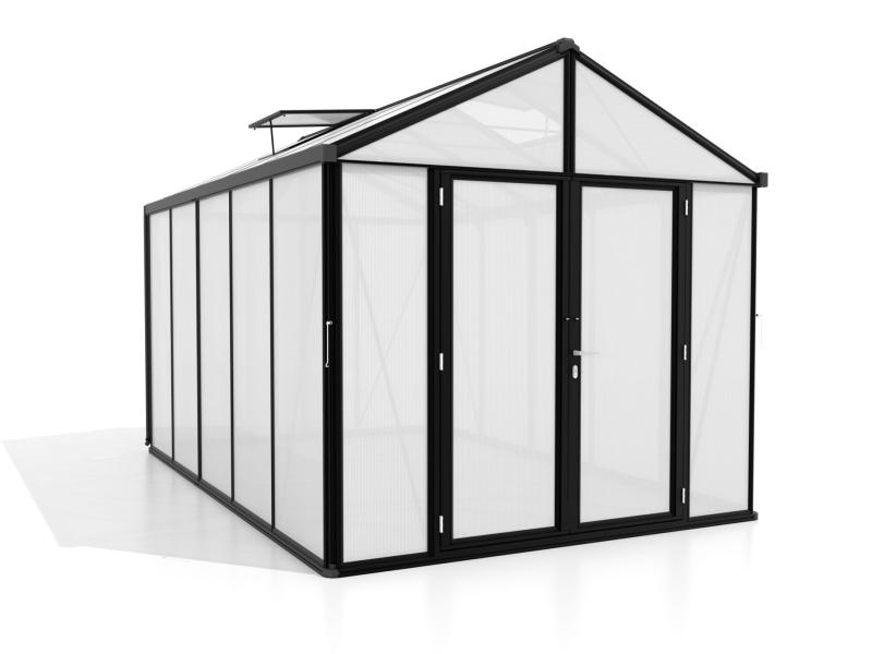 Vitavia Gewächshaus Zeus Comfort 10000 HKP 10mm, schwarz pulverbeschichtet