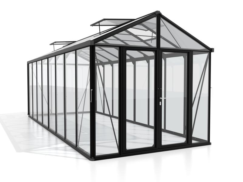 Vitavia Gewächshaus Zeus Comfort 15700 ESG/HKP, schwarz pulverbeschichtet
