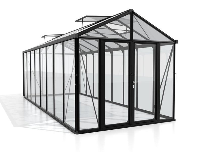 Vitavia Gewächshaus Zeus Comfort 15700 ESG/HKP, schwarz pulverbeschichtet