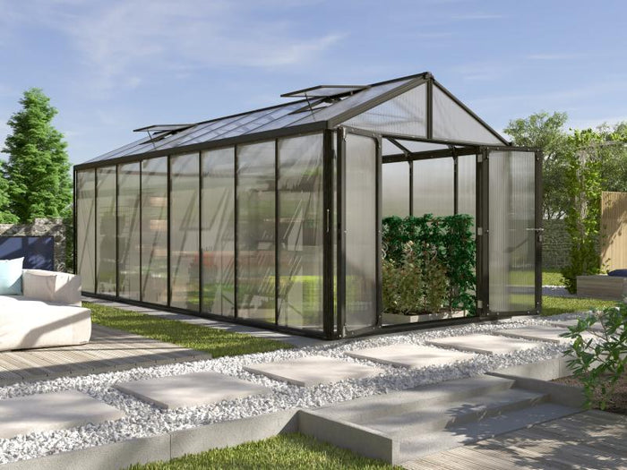 Vitavia Gewächshaus Zeus Comfort 15700 HKP 10mm, schwarz pulverbeschichtet