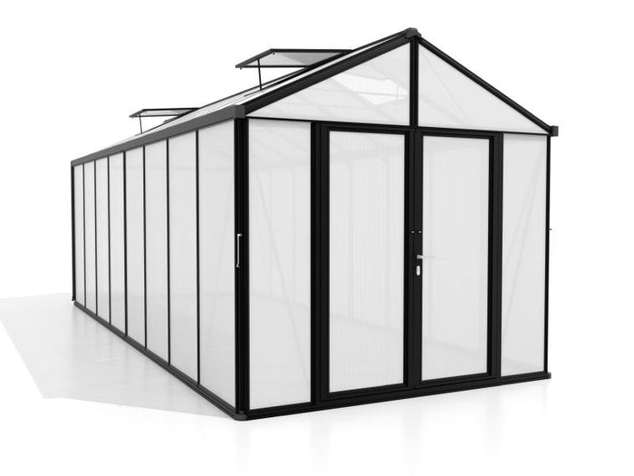 Vitavia Gewächshaus Zeus Comfort 15700 HKP 10mm, schwarz pulverbeschichtet