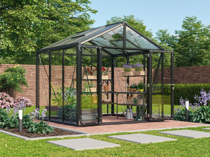 Vitavia Gewächshaus Zeus Comfort 6200 ESG/HKP, schwarz pulverbeschichtet
