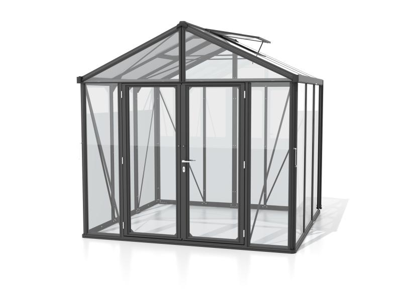 Vitavia Gewächshaus Zeus Comfort 6200 ESG/HKP, schwarz pulverbeschichtet
