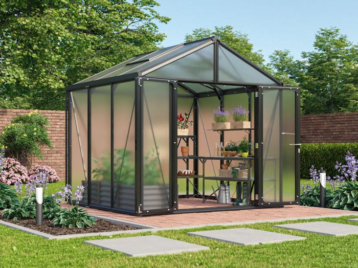 Vitavia Gewächshaus Zeus Comfort 6200 HKP 10mm, schwarz pulverbeschichtet