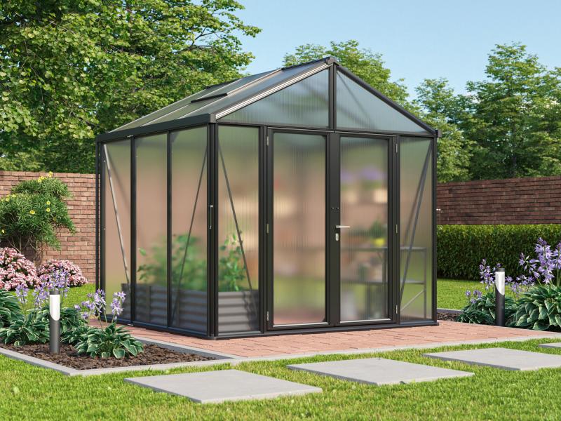 Vitavia Gewächshaus Zeus Comfort 6200 HKP 10mm, schwarz pulverbeschichtet