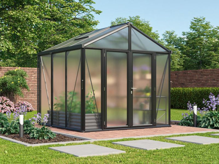 Vitavia Gewächshaus Zeus Comfort 6200 HKP 10mm, schwarz pulverbeschichtet