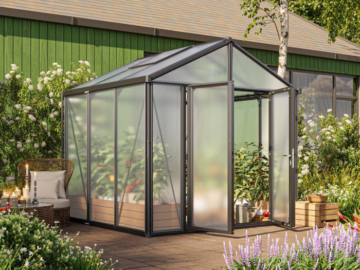 Vitavia Gewächshaus Zeus Comfort 6200 HKP 16mm, schwarz pulverbeschichtet