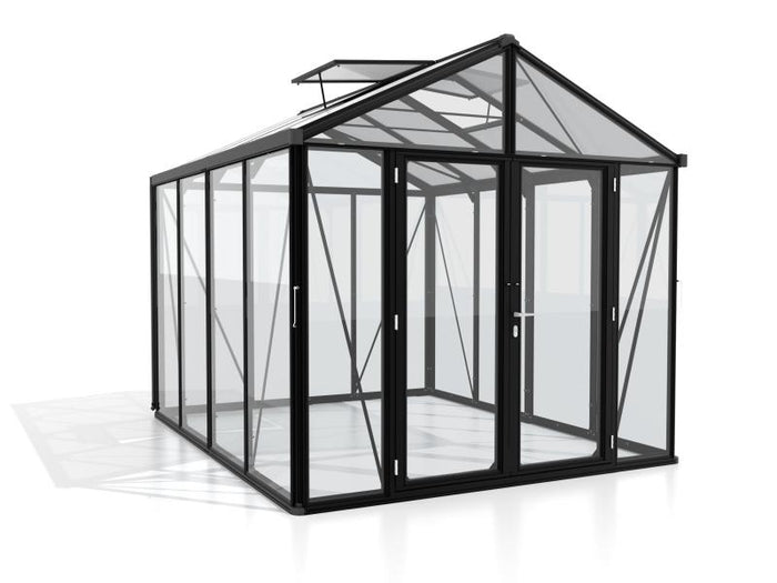 Vitavia Gewächshaus Zeus Comfort 8100 ESG/HKP, schwarz pulverbeschichtet