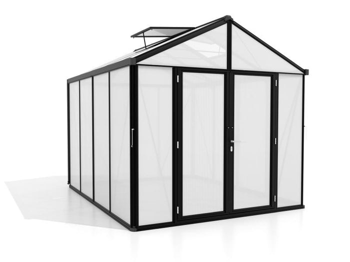 Vitavia Gewächshaus Zeus Comfort 8100 HKP 10mm, schwarz pulverbeschichtet