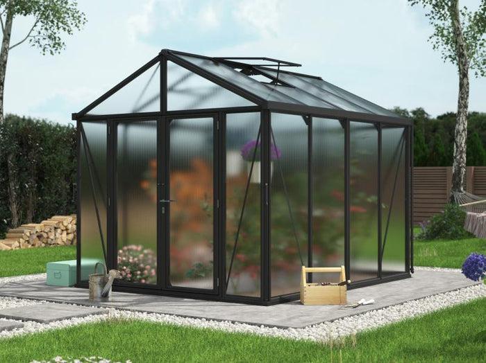 Vitavia Gewächshaus Zeus Comfort 8100 HKP 16mm, schwarz pulverbeschichtet