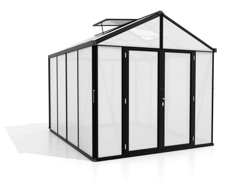 Vitavia Gewächshaus Zeus Comfort 8100 HKP 16mm, schwarz pulverbeschichtet