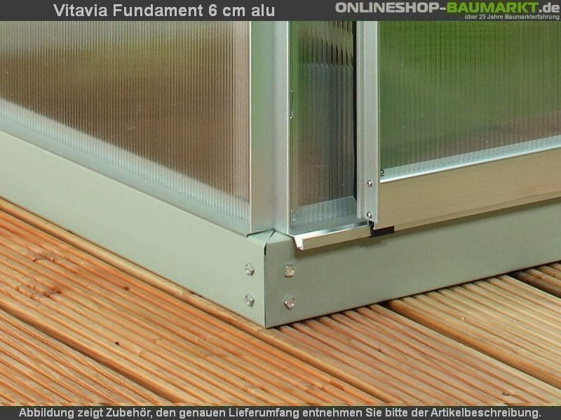 Vitavia Stahl-Fundament 5200, 6 cm für Gewächshäuser alu blank