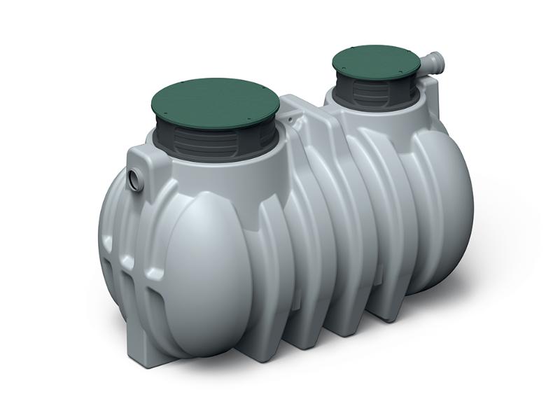 Waterform Regenwasser-Zisterne Unground 2000 Liter grau mit Tankabdeckung und Korbfilter