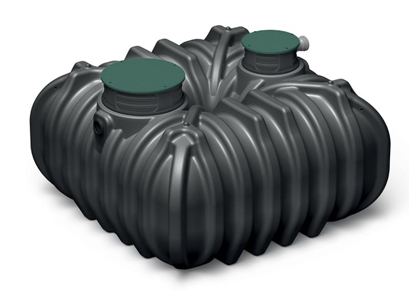 Waterform Regenwasser-Zisterne Unground 5000 Liter schwarz mit Tankabdeckung und Korbfilter