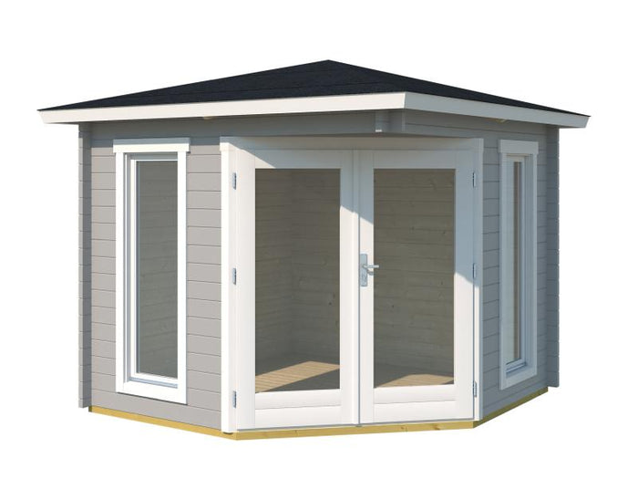 Weka 5-Eck Gartenhaus 408 hellgrau 40 mm