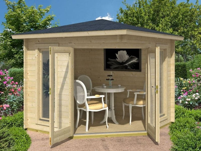Weka 5-Eck Gartenhaus 408 naturbelassen 40 mm