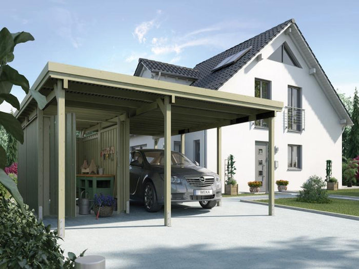 Weka Carport 607 Größe 2 kdi Carport mit XL-Geräteraum
