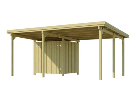 Weka Carport 607 Größe 2 kdi Carport mit XL-Geräteraum