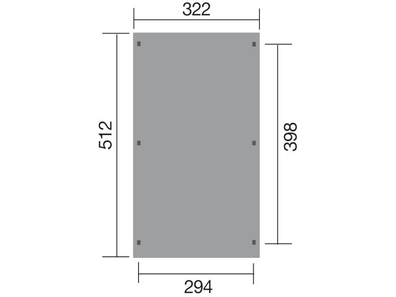 Weka Carport 617 Größe 1 ohne Dachplatten