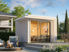 Weka Design-Gartenhaus Pure Garden Amberley 1/3, 28 mm, 300x300 cm, Grau/Weiß, inkl. Schiebetür
