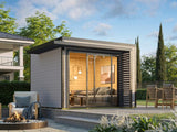 Weka Design-Gartenhaus Pure Garden Amberley 1/3, 28 mm, 300x300 cm, Grau/Anthrazit, inkl. Schiebetür