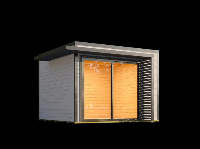 Weka Design-Gartenhaus Pure Garden Amberley 1/3, 28 mm, 300x300 cm, Grau/Anthrazit, inkl. Schiebetür
