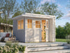 Weka Design-Gartenhaus Pure Garden Amberley 1/3, 28 mm, 300x300 cm, Grau/Weiß, Massivholz-Doppeltür