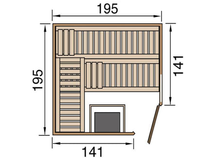 Weka Design-Sauna CUBILIS Gr. 2 Sparset 7,5 kW BioS inkl. digitaler Steuerung, Glastür, Fenster und 