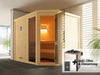 Weka Design-Sauna CUBILIS Gr. 3 Sparset 7,5 kW BioS inkl. digitaler Steuerung, Glastür, Fenster und 