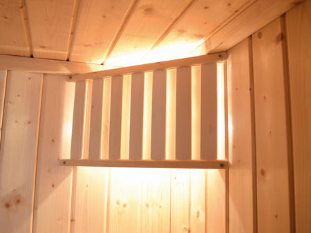 Weka Design-Sauna CUBILIS Gr. 3 Sparset mit 9 kW Ofen digitale Steuerung (OS), inkl. Leuchtenset, Fe