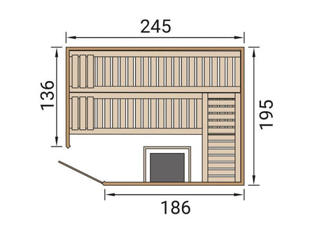 Weka Design-Sauna Kemi Eck 2 GT, inkl. 9 kW Bioofen digitale Steuerung (BioS)