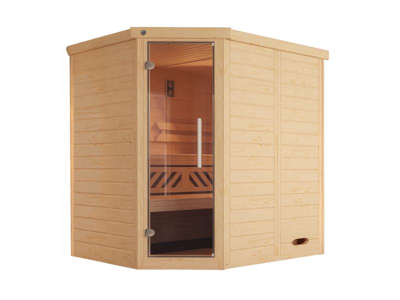 Weka Design-Sauna KEMI Eck GT, inkl. 4,5 kW Ofen digitale Steuerung (OS)