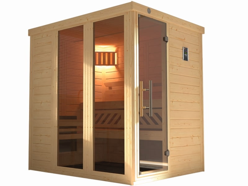 Weka Design-Sauna KEMI PANORAMA 1 inkl. 7,5 kW OS-Ofenset