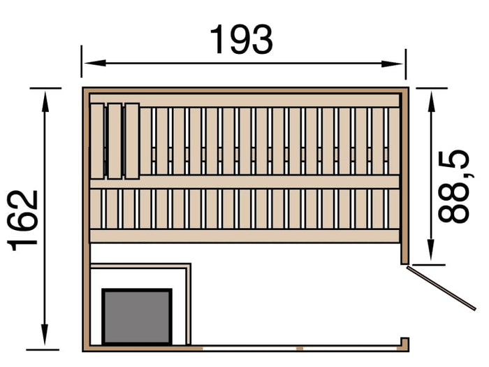 Weka Design-Sauna KEMI PANORAMA 1 inkl. 7,5 kW BioS-Ofenset