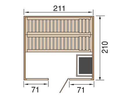 Weka Design-Sauna KEMI PANORAMA 3 inkl. 7,5 kW BioS-Ofenset