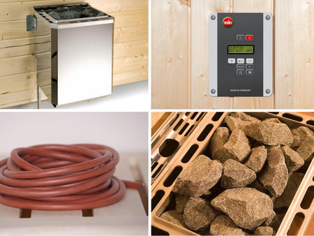 Weka Design-Sauna KEMI PANORAMA 3 inkl. 7,5 kW BioS-Ofenset