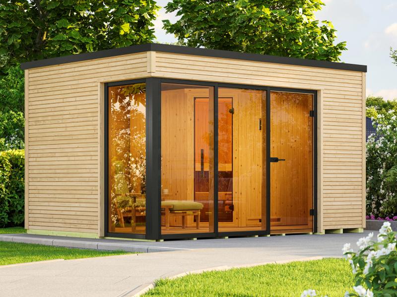 Weka Design-Saunahaus Cubilis, inkl. 9 kW Ofen Kompakt