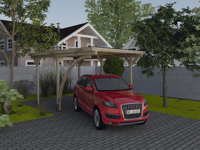 Weka Einzelcarport 606 A Gr. 1 mit Rundbogen